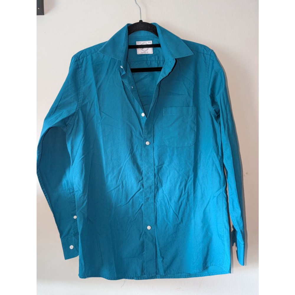Men's Bespoke Teal Classic For Dress Shirt Small 14-14.5